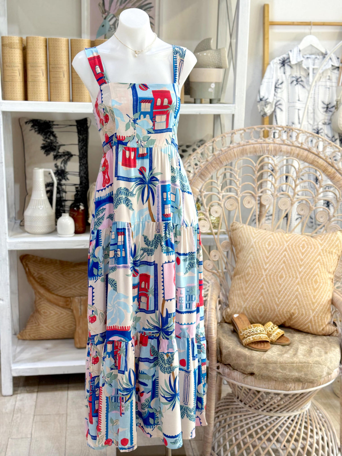 Mykonos printed dress