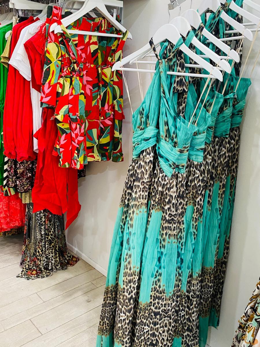 Leopard Print Halter Neck Dress Resort Style Tabitha Lee Fashion Boutique Redcliffe Brisbane. Pearl and Sea Dress